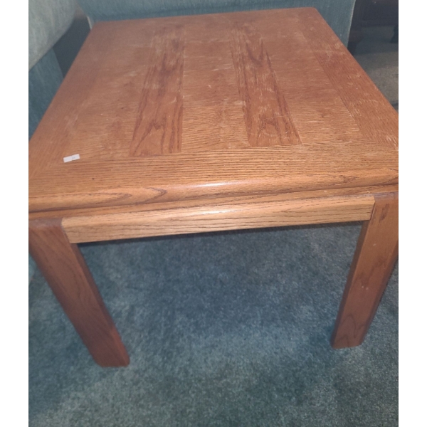 Pair of Wooden Side Tables 24 W, 28 D, 20 T 