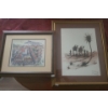 Image 1 : Waterside Town 17 X 13 and Desert Scene 16 X 20  (Artist Illegible) 