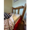 Image 2 :  twin, solid wood, handmade bed frame with headboard, footboard and bottom runners, including mattre