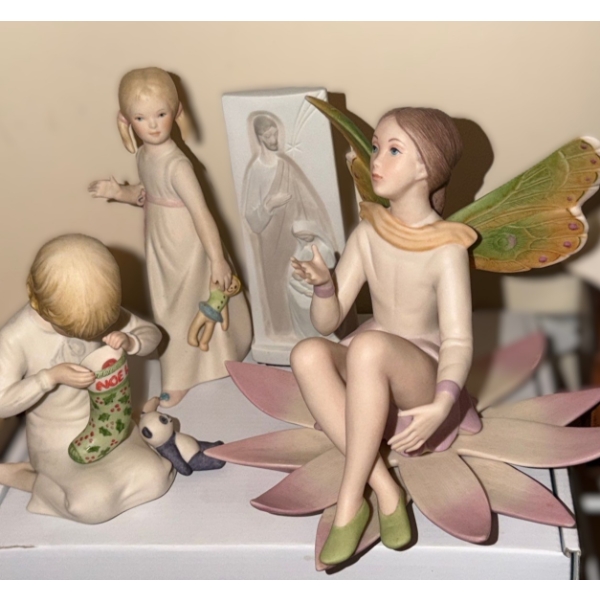 Cybis: Holding Doll 6.5 T, Jesus Plaque 2.5 X 6.5, Flower Lily Girl 7.5" Diameter, 6.5 T and More!