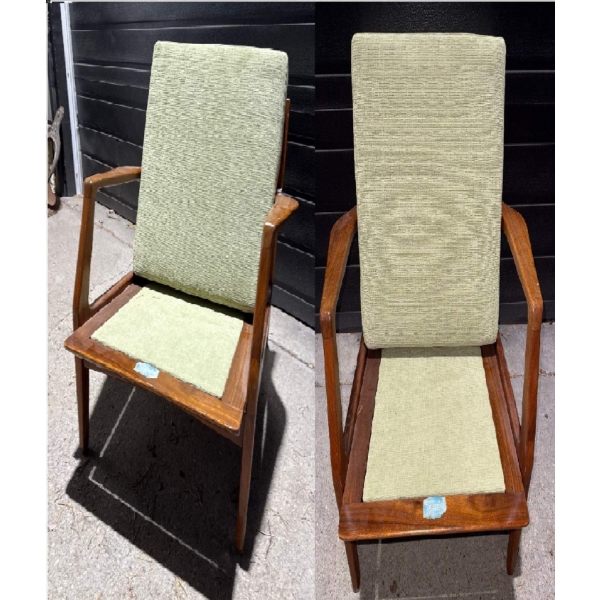 Vintage Wooden Chair Duo w/ Cushions