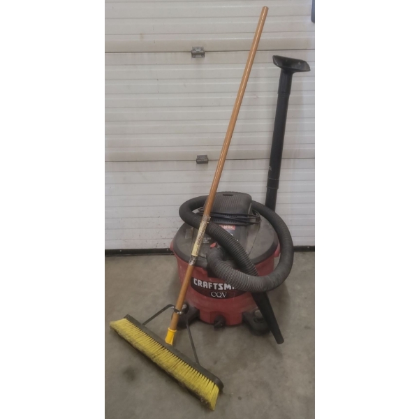 Craftsman CQV Shop Vac & Large Flat Broom