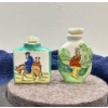 Image 2 : Hand Painted Ceramic Snuff Bottles with Spoons 2H 