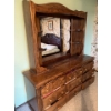 Image 2 : Vintage Wooden Dresser w/ Large Mirror (Contents Not Included) - 67W, 19D, 75T