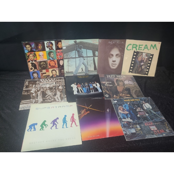 Assorted Records, Various Genres: Billy Joel, Cream, Alice Cooper, Supertramp and More!