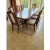 Image 2 : Gorgeous Long Solid Oak Style Dining Table (90In Wide, 41In Deep, 30In Tall) w/ 8 Chairs 