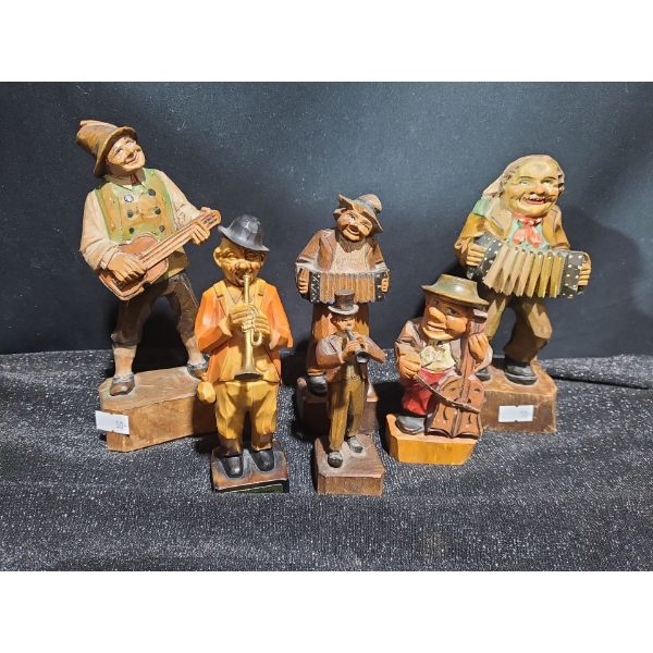 Anri Carved Wood Figures: Smallest Accordian Player 6 T, Guitarist 7 T and More!