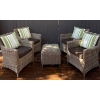 Image 3 : Four-Piece Wicker Patio Furniture Set with Cushions