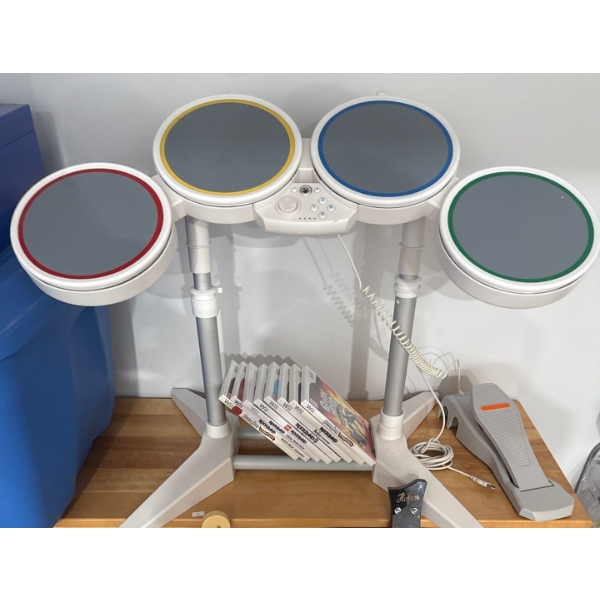 Ultimate Wii Rock Band Set - Wired Drums Games Guitar Controllers & More