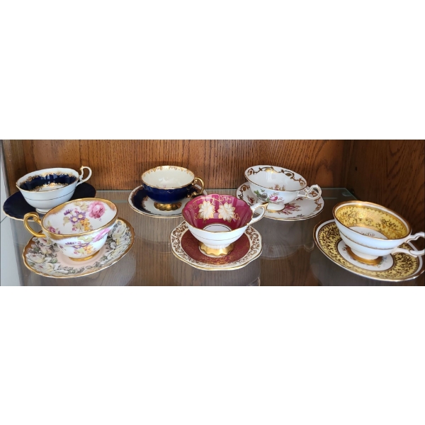 China Teacups & Saucers Collection - Aynsley, Royal Stafford, Grosvenor, Royal Chelsea 