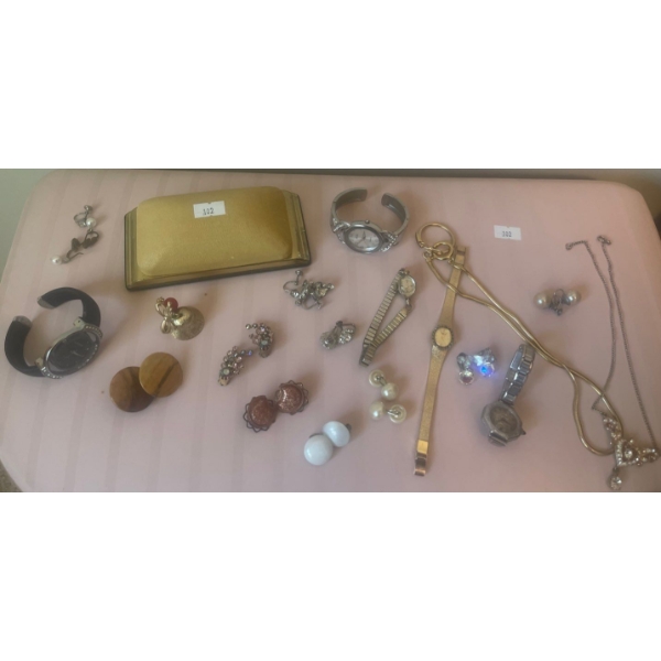 Ladies Vintage Jewelry Collection - Wrist Watches Clip On Earrings & More
