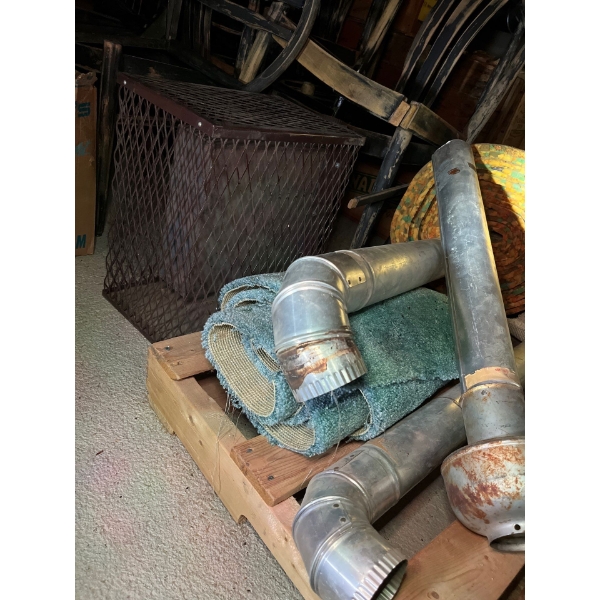 Small Camp wood burning heater with pipes 