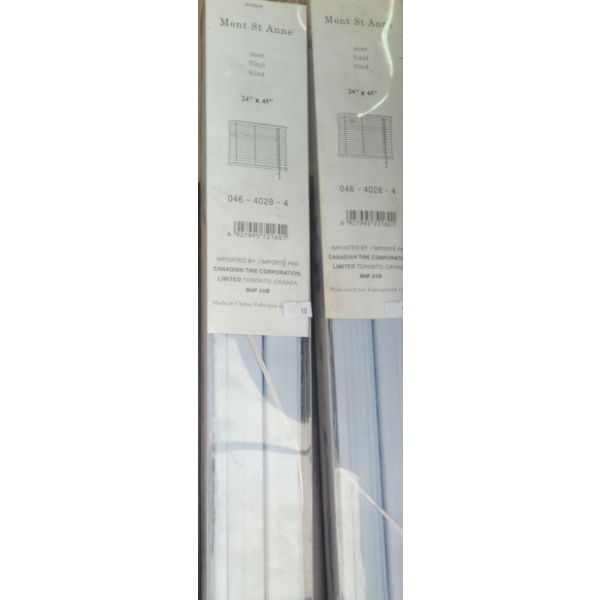 Two Boxes White Vinyl Blinds 24" X 45" 
