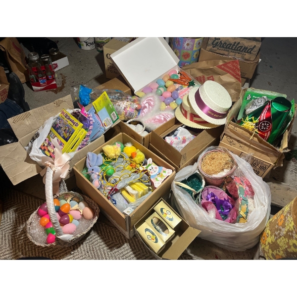 large amount of Easter decorations.