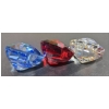 Image 2 : 3 Swarovski Crystal Hearts 2" Tall (Clear, Red & Blue)
