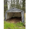 Image 1 :  Gray shelter, logic, carport buyer must disassemble and removed from location, no shipping for this