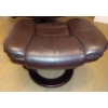 Image 2 : Faux Leather Swivel Chair & Ottoman (Some Wear & Tare)  35"w x 30"d x 41" tall