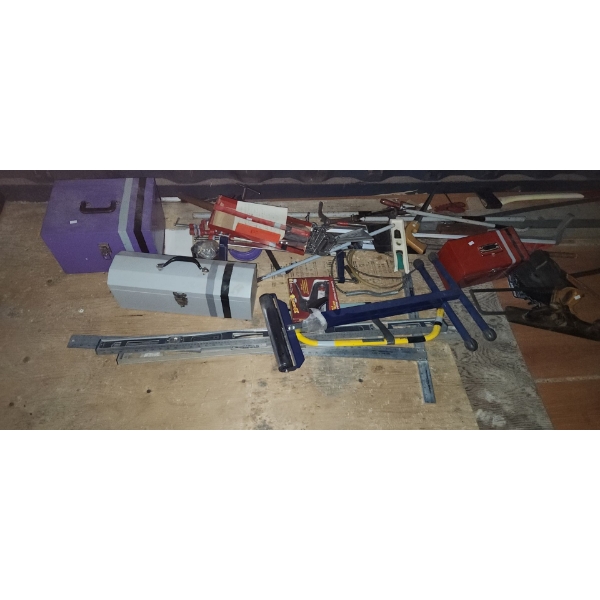 B&D Drill, Skil 9611 Angle Grinder, Arrow T-50 Staple Gun, Hand Tools, Toolboxes and Contents 