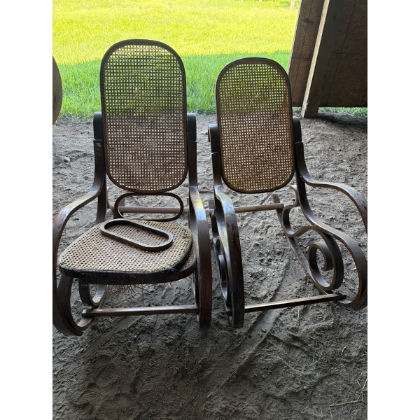 Two Bentwood and Cane Rocking Chairs for Restoration