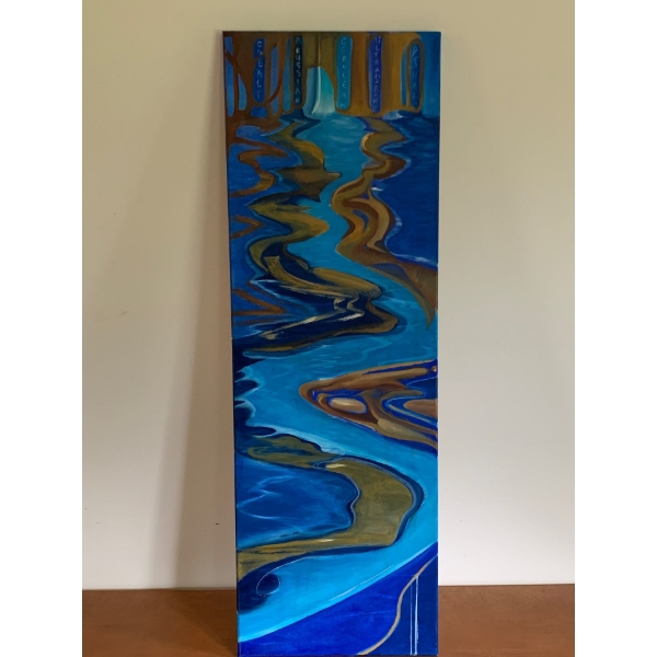 Lauri Ansell Dark River Canvas On Board  12 x 36