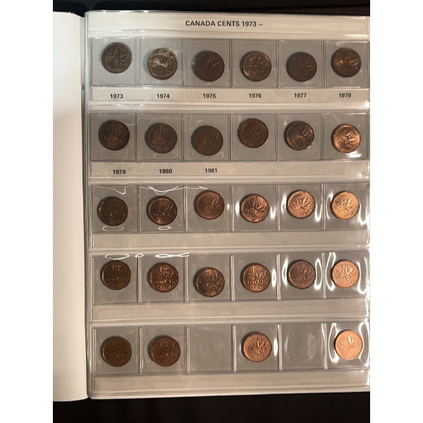 Canada Cents Coin Collection 1858 to 1980 in Album