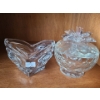 Image 1 : Triangular Glass Dish 4 T (Small Chip) and Sorelle Flower 5 T (Broken Petal Included)