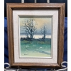 Image 1 : Kent Trees at Lake Side Original Oil Painting 8Wx10H