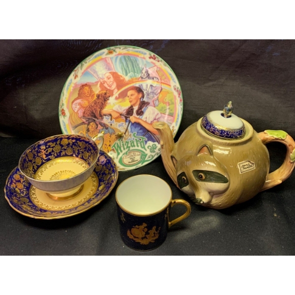 Misc. Glassware Collection -Wizard of Oz Music Plate Paragon Tea Cup w/ Saucer Limoges Cup & More