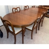 Image 1 : Walnut Diningroom Table w/ 6 Upholstered Chairs & 2 Leaf Extenders 64x41x30