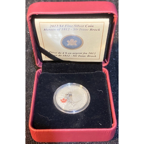 2012 $4 Sir Isaac Brock Fine Silver Coin 7.96 Grams