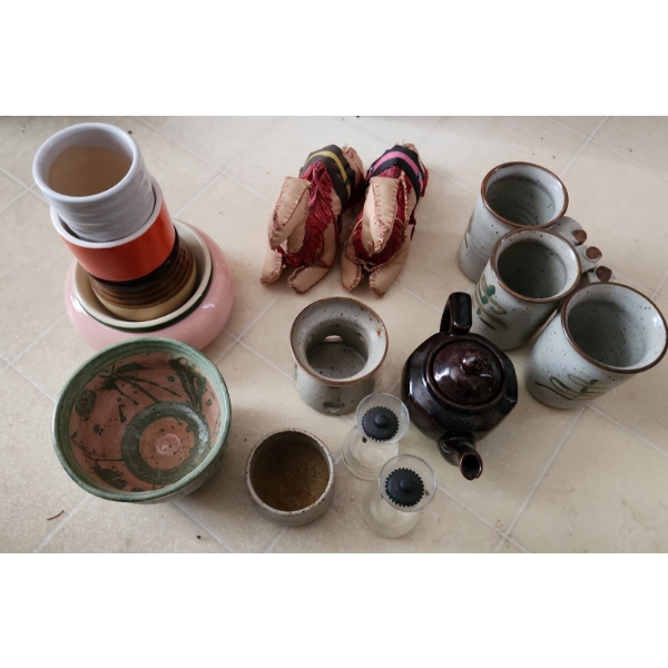 Leather Camels 8 W, 5 T, Mugs X3, Small Flower Pots and More!