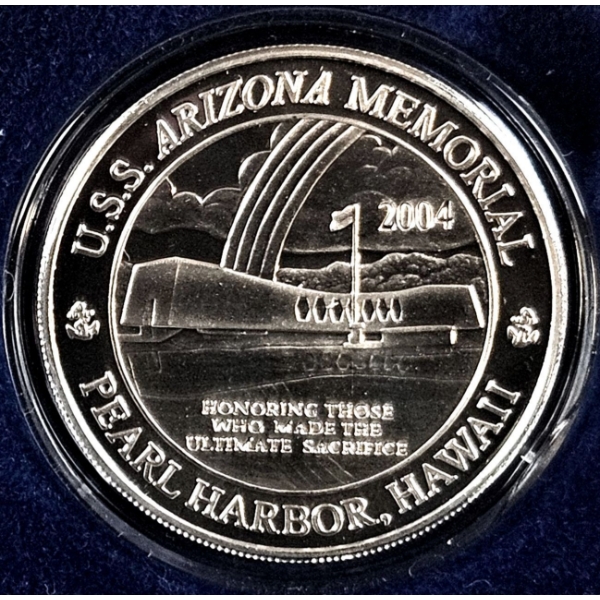 2004 USS Arizona Memorial - Remember Pearl Harbor 99.9% Fine Silver Coin