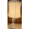 Image 1 : Vintage Floral & Bird Statue Lamp And Lampshade 27"tall