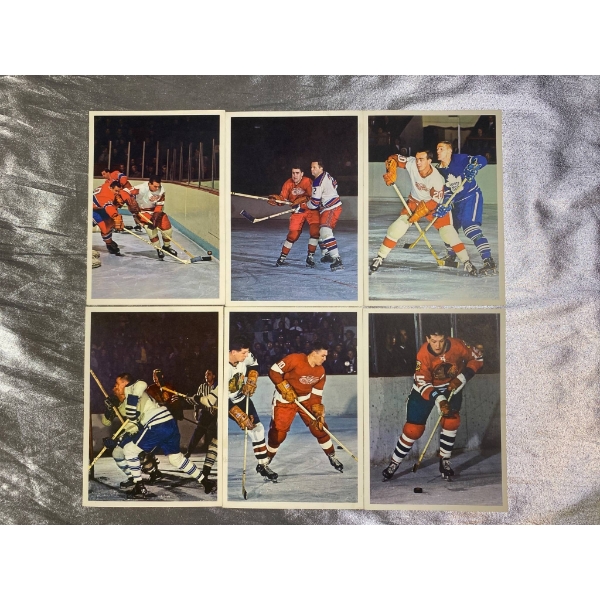 Six Vintage Ice Hockey Action Postcards Featuring NHL Teams