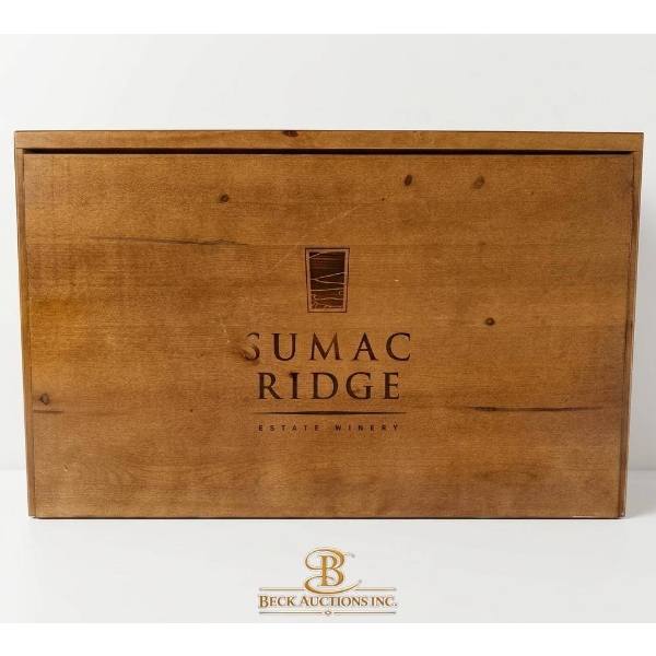 Sumac Ridge Estate Winery Wooden Wine Box with Compartments, 24Ã—16 Inches