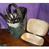 Image 4 : Vintage Kitchen Collectible Decor- Paper Towel Holder, Cannisters, Silverware & More!
