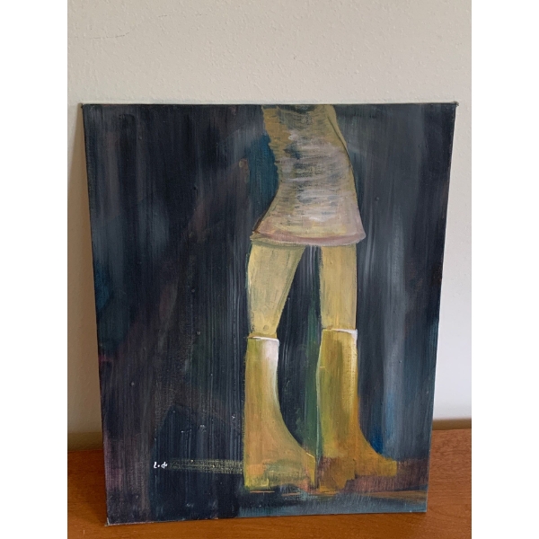 Lauri Ansell Boots Oil On Board  11 x 14