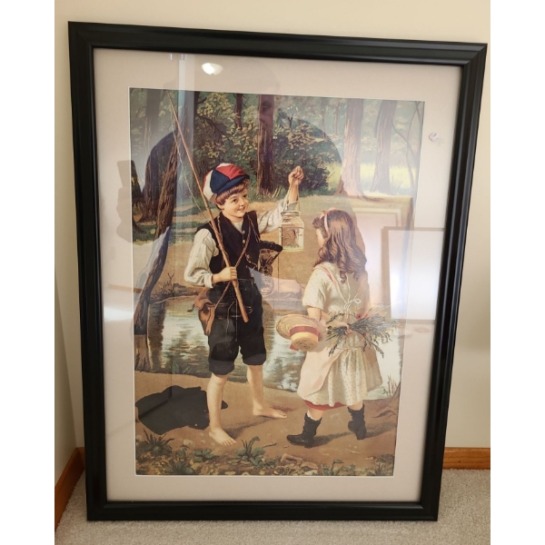 Print of Children Fishing - 22x30