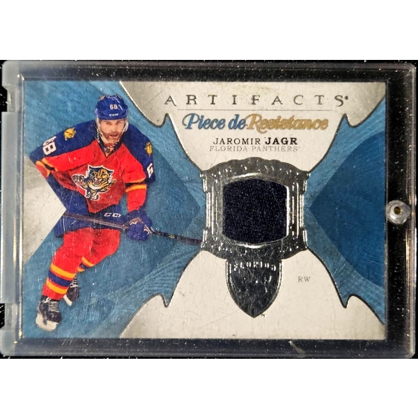 Jaromir Jagr 2015-16 Upper Deck "Artifacts - Piece de Resistance" Jersey Swatch Hockey Card