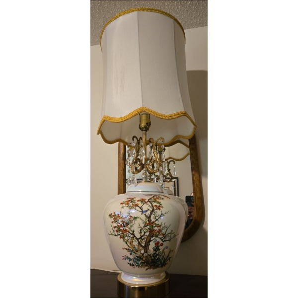 Large Decor Lamp - Ceramic Floral Design - 36T Large
