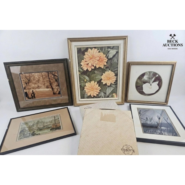  Collection Of Assorted Framed Artworks And Prints , 2 Collectible Plates