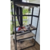 Image 1 : 4 Shelf Metal Storage Rack With Wooden Shelves and Accessories