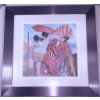 Image 1 : Framed Print Depicting Figures in Colorful Clothing
