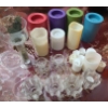 Image 1 : Colorful Faux Candles and Glass Candleholders 