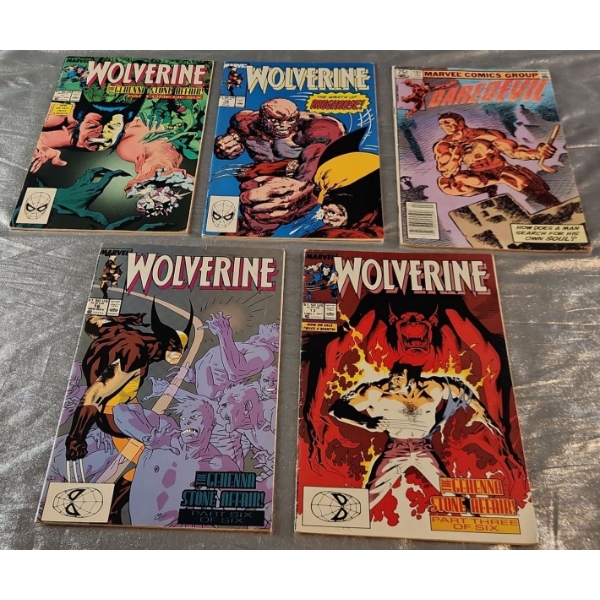 5 Vintage Comic Books-Wolverine and Daredevil