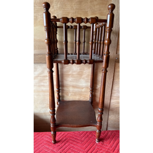 Vintage Dark Wood Spindle Table 