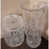 Image 1 : Vintage Bohemian Cut Crystal Biscuit Barrel & Matching Vase 15'Tall