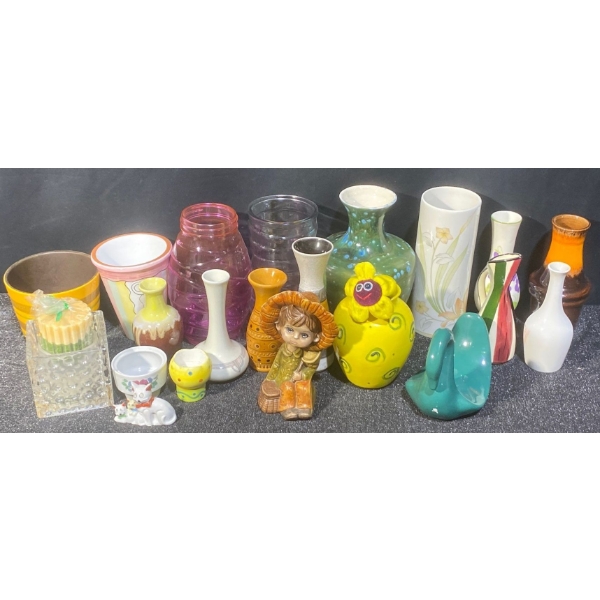 Large Collection of Glass and Ceramic Vases
