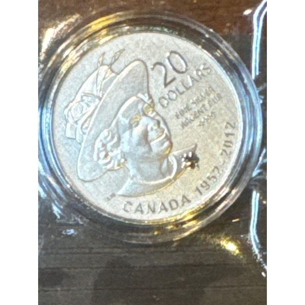 2012 Queen Elizabeth $20 Silver Coin 7.96g .9999 Fine Silver