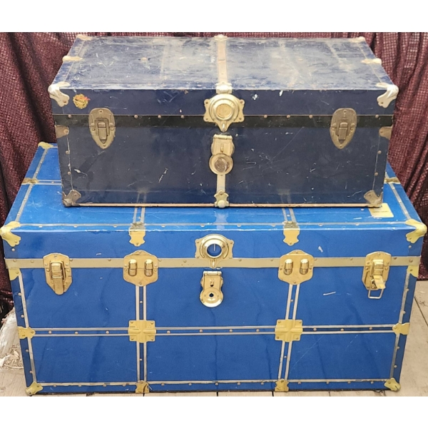 Blue Storage Trunks, Sears Sani-Gard and Union Trunk & Baggage